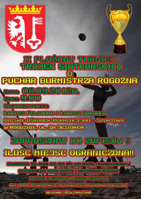 II Plażowy Turniej Trójek Siatkarskich o Puchar Burmistrza Rogoźna