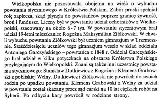 Dzieje Rogoźna o Powstaniu Styczniowym