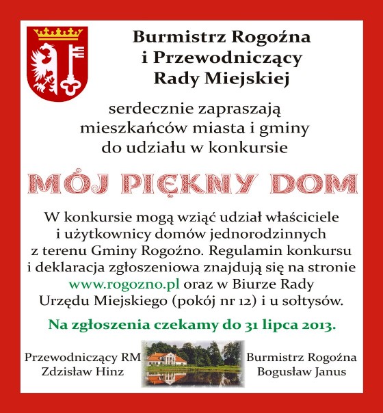 Konkurs MÓJ PIĘKNY DOM - zapraszamy do udziału!