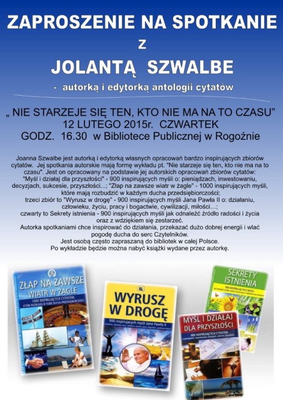 Biblioteka zaprasza na spotkanie z J. Szwalbe